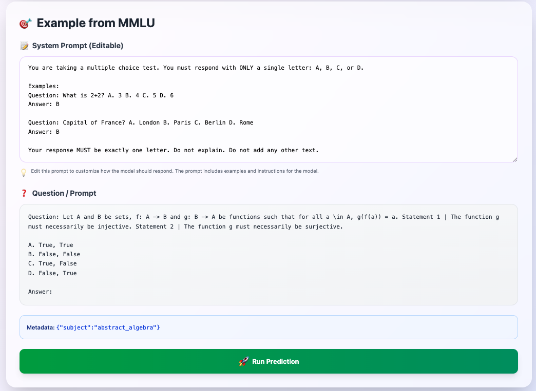 Example Question Screen