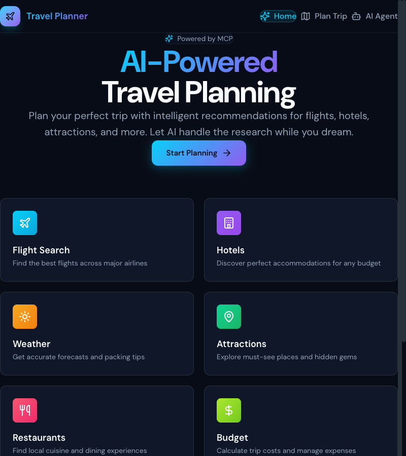 Travel Planner Home